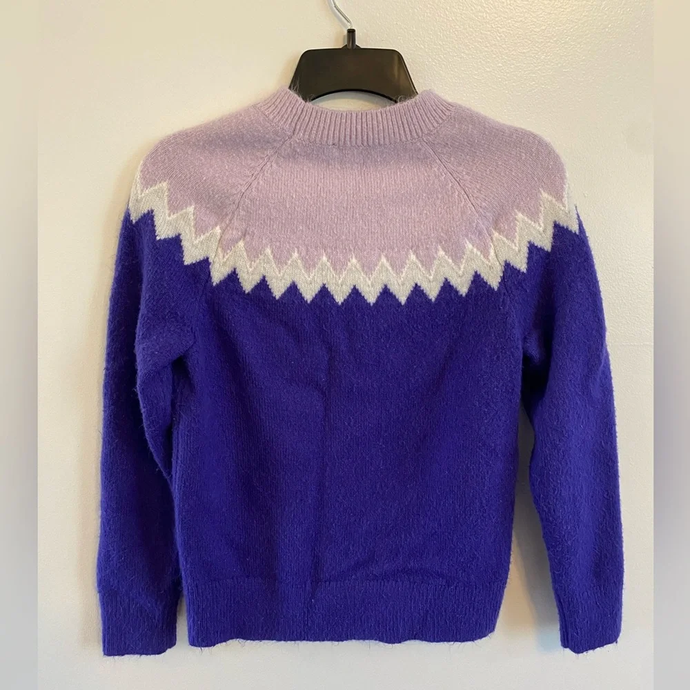 Ann Taylor Fair Isle Crewneck Wool Blended Sweater